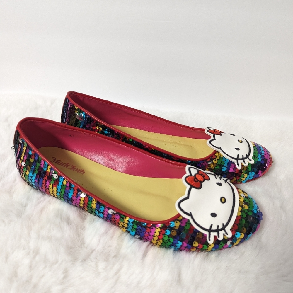 ModCloth for Hello Kitty Sequined Ballet Flats Women Size 9